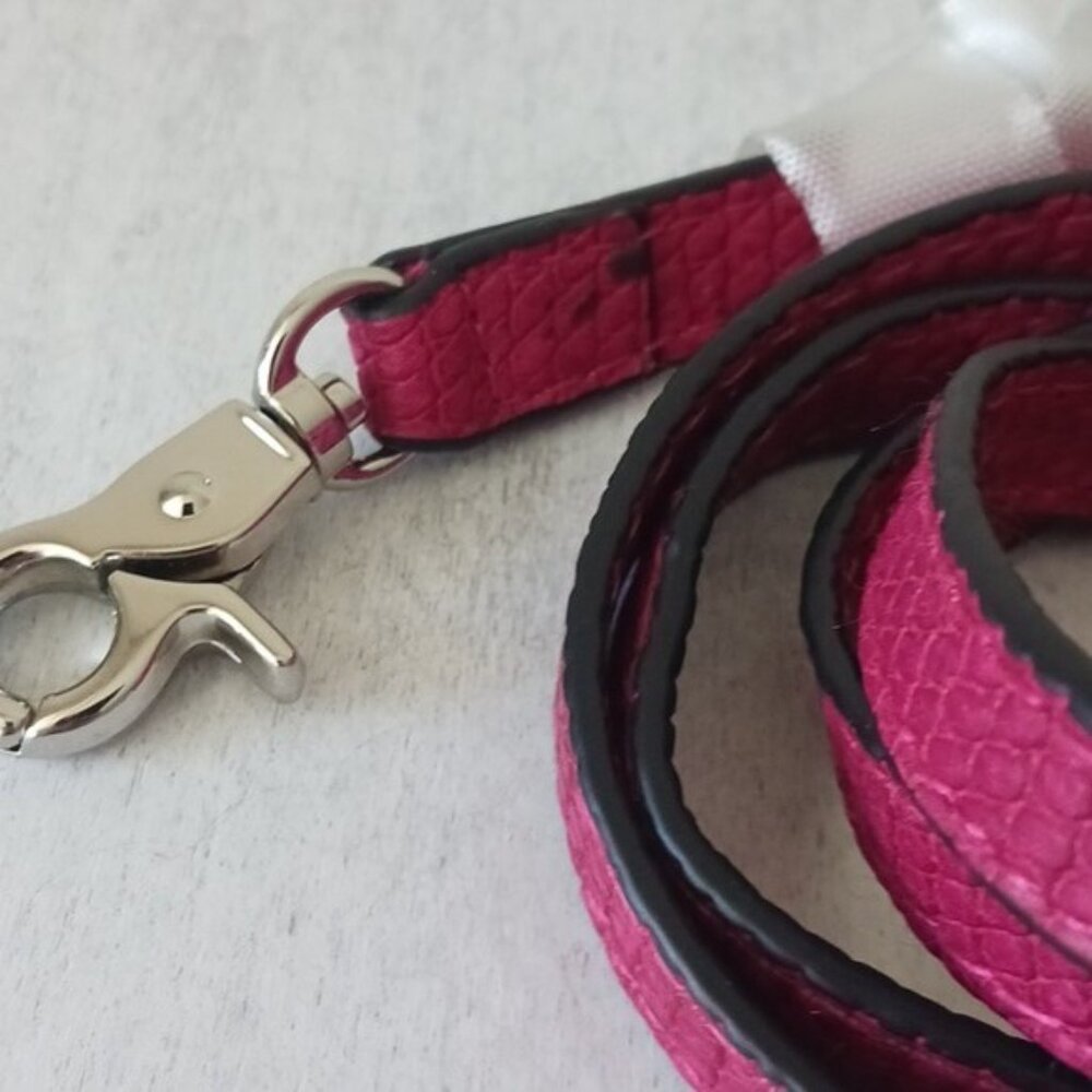 Clip-on Replacement Fuchsia Pink Textured Handbag Shoulder Strap Silver Clips - Picture 5 of 7